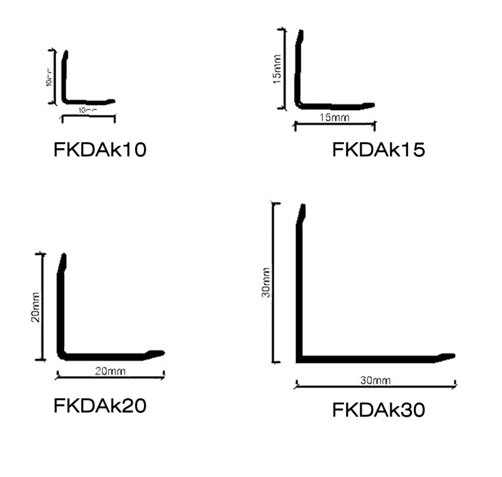 FKDAK20 -Profilé d'Angle Brillant en L en Aluminium 20x20